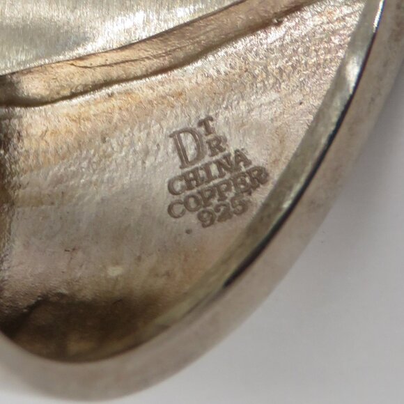 Jay King Desert Rose Trading Lapis Sterling Silver Copper Ring Size 10 - Picture 8 of 8